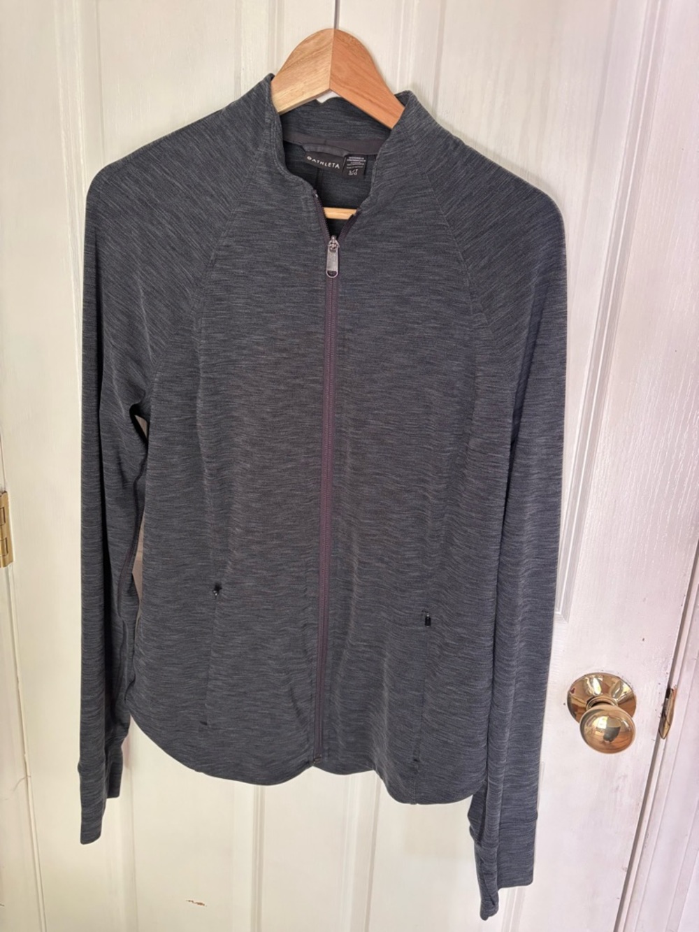 Athleta zip up workout Jacket dark gray size large